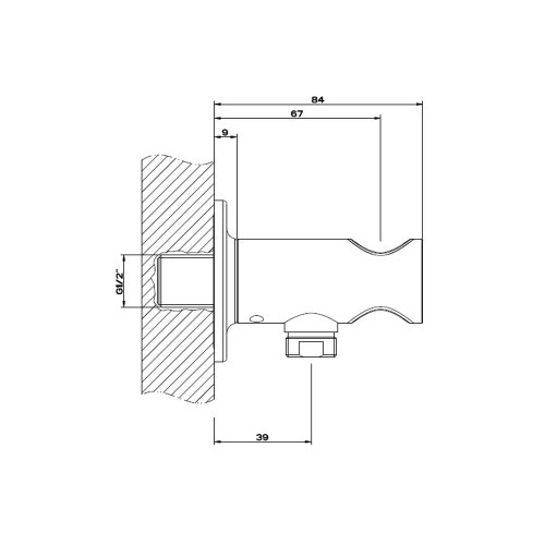 Immagine di Gessi INCISO presa acqua con supporto doccetta, finitura cromo 58161#031