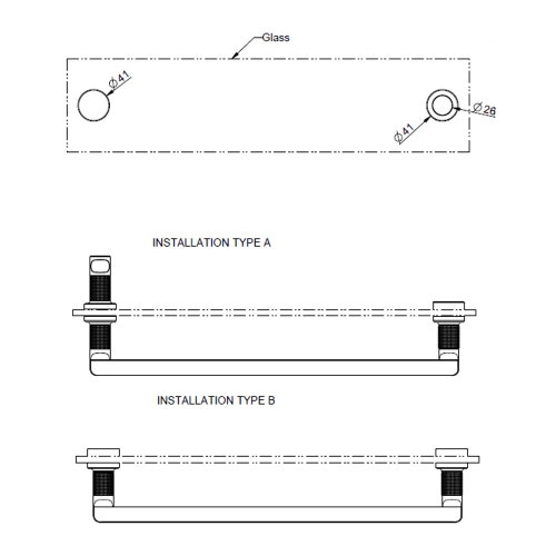 Immagine di Gessi INCISO ACCESSORIES maniglia e portasalvietta per vetro 45 cm, finitura cromo 58615#031