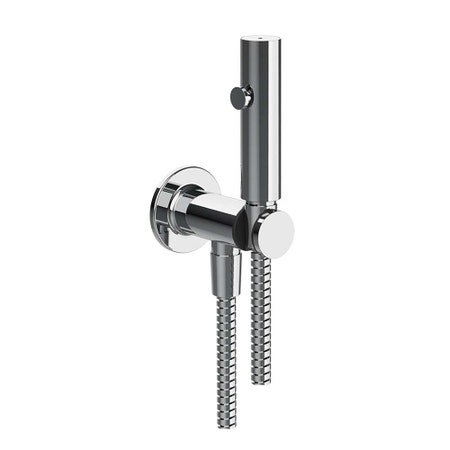 Immagine di Gessi SHOWER scopino a getto d'acqua per ceramica sanitaria a parete con valvola di sicurezza e attacco da 1/2", finitura cromo 58151#031