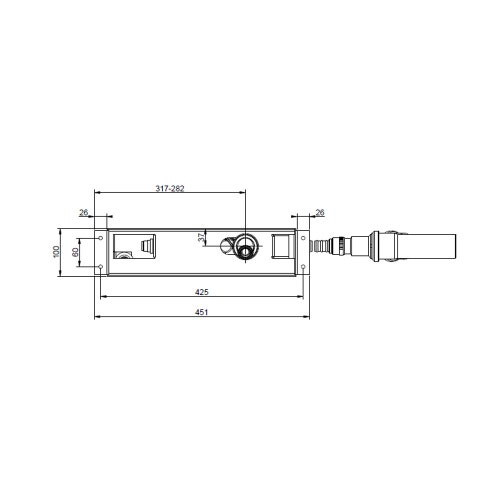 Immagine di Gessi Sistema di recupero acqua per flessibile doccetta bordo vasca, installazione su muretto, finitura cromo 65049#031