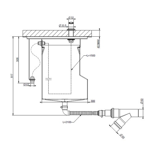 Immagine di Gessi Sistema di recupero acqua per flessibile doccetta bordo vasca, installazione su muretto, finitura cromo 65049#031