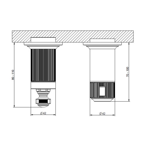 Immagine di Gessi VENTI20 ACCESSORIES parte esterna miscelatore a parete 1 via, finitura cromo 65233#031