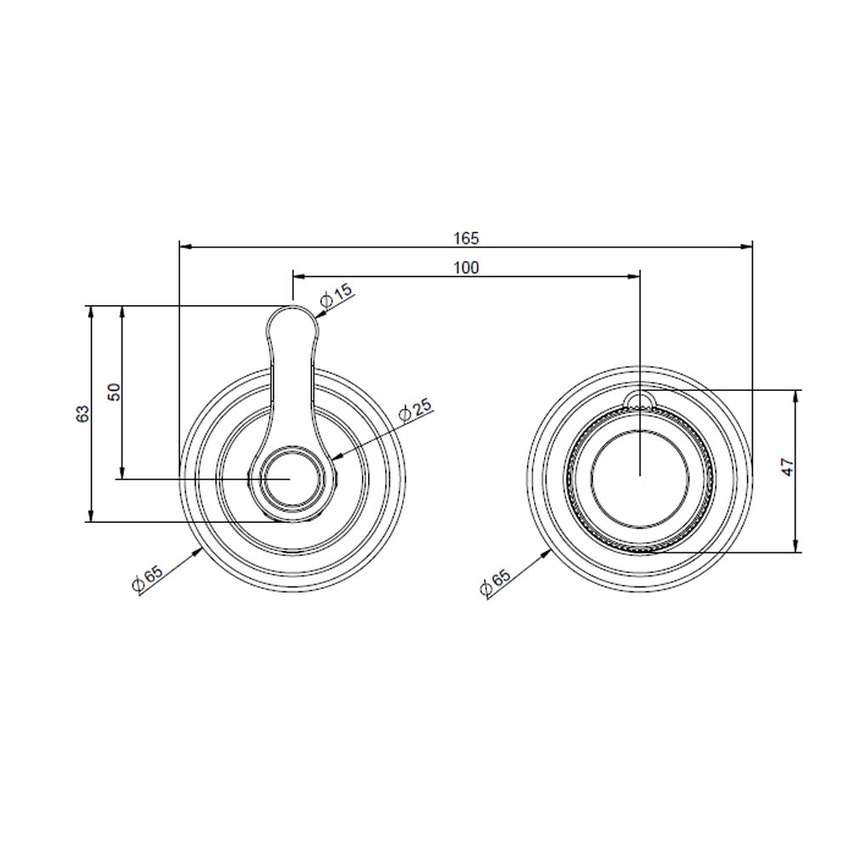 Immagine di Gessi VENTI20 ACCESSORIES parte esterna miscelatore a parete 1 via, finitura cromo 65233#031