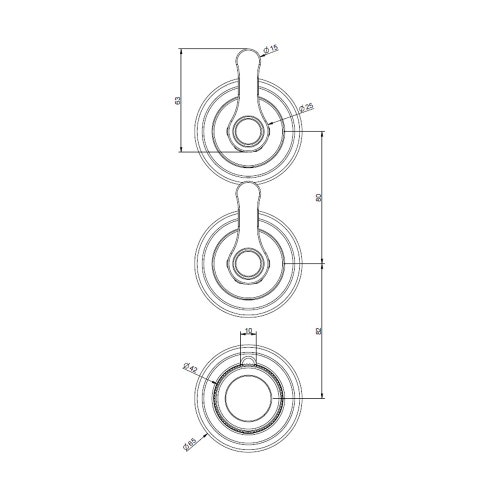 Immagine di Gessi VENTI20 ACCESSORIES miscelatore termostatico a parete 2 uscite indipendenti, installazione verticale/orizzontale, finitura cromo 65334#031