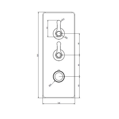 Immagine di Gessi VENTI20 SHOWER miscelatore termostatico alta portata a parete 2 uscite indipendenti, installazione verticale/orizzontale, finitura cromo 65200#031