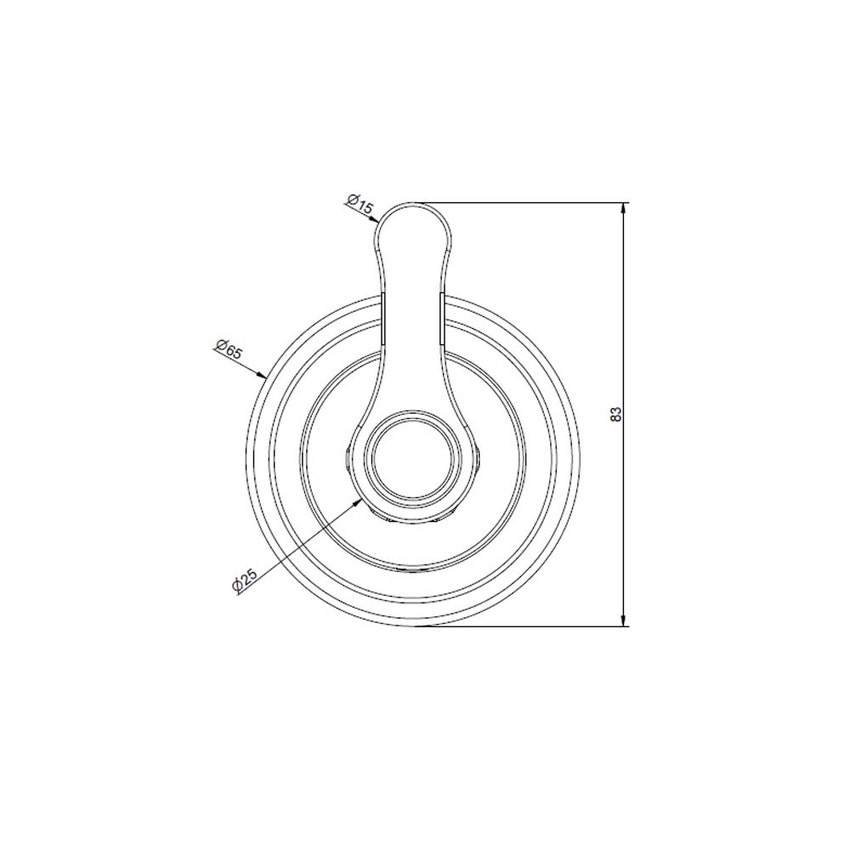 Immagine di Gessi VENTI20 SHOWER parte esterna rubinetto d'arresto alta portata, finitura cromo 65247#031