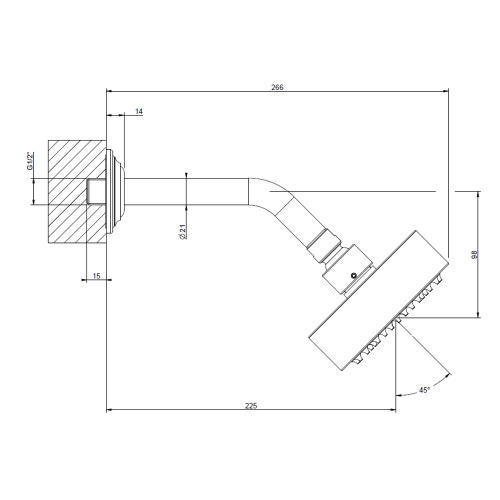 Immagine di Gessi VENTI20 soffione a parete orientabile, Ø 11.8, finitura cromo 65156#031