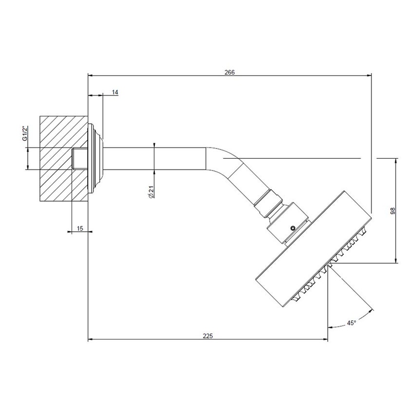 Immagine di Gessi VENTI20 soffione a parete orientabile, Ø 11.8, finitura cromo 65156#031