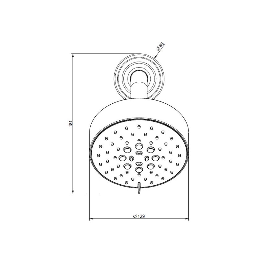 Immagine di Gessi VENTI20 soffione a parete orientabile multifunzione, Ø 12.9 cm, finitura cromo 65158#031