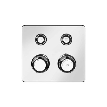 Immagine di Gessi HI-FI ECLECTIC parti esterne per miscelatore termostatico a due funzioni indipendenti, con pulsanti on-off, finitura cromo 65232#031