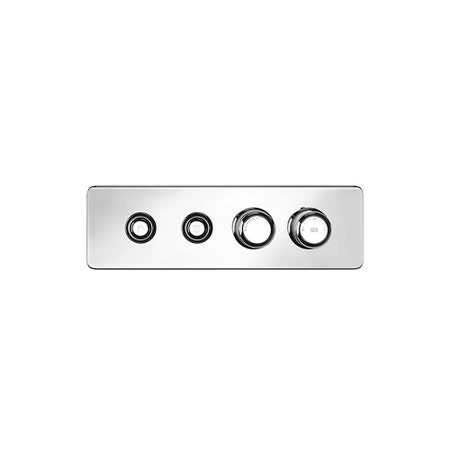 Immagine di Gessi HI-FI ECLECTIC parti esterne per miscelatore termostatico a due funzioni simultanee, con pulsanti on-off, finitura cromo 65222#031