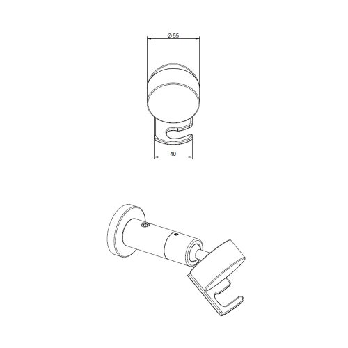 Immagine di Gessi HI-FI ECLECTIC supporto duplex orientabile per doccetta, finitura cromo 63057#031
