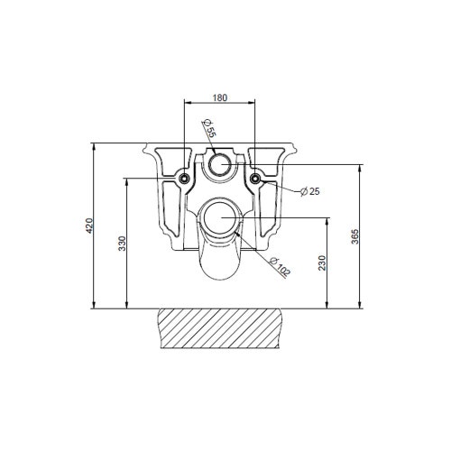 Immagine di Gessi Vaso in ceramica a parete (6 litri) con sifone integrato, cerniere e sedili non inclusi, colore bianco finitura lucido 46754#518