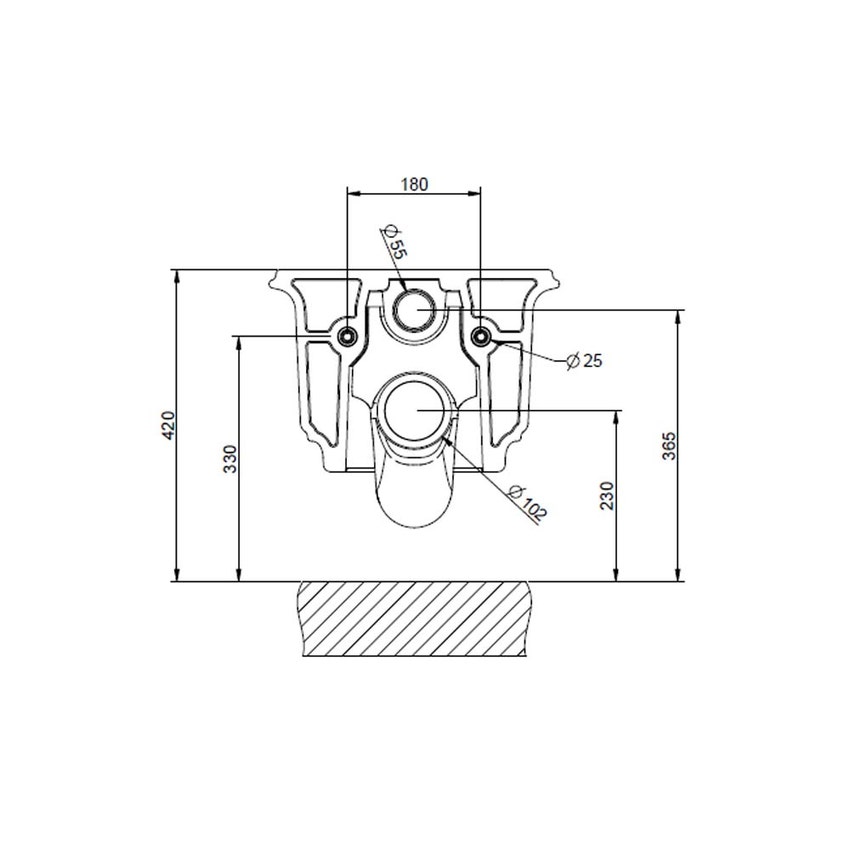 Immagine di Gessi Vaso in ceramica a parete (6 litri) con sifone integrato, cerniere e sedili non inclusi, colore bianco finitura lucido 46754#518