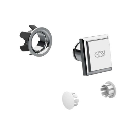 Immagine di Gessi Tappo di finitura scarico troppopieno con tappi laterali copriforo per 46755, finitura cromo 46765#031