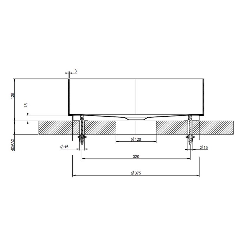 Immagine di Gessi TOTAL LOOK lavabo in acciaio d'appoggio RIGATO senza troppopieno Ø 40 cm. piletta non inclusa, abbinabile a piletta 54599, finitura steel brushed 65601#239