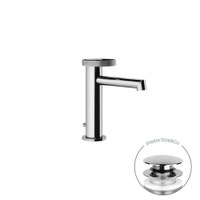 Immagine di Gessi ANELLO miscelatore lavabo H.17 cm con piletta Stop&Go, con flessibili di collegamento, finitura cromo 63301#031