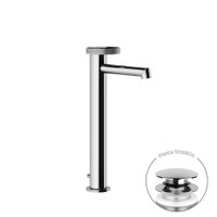 Immagine di Gessi ANELLO miscelatore lavabo H.32 cm, con piletta Stop&Go e flessibili di collegamento, finitura cromo 63305#031