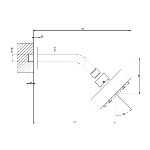 Immagine di Gessi ANELLO soffione anticalcare a parete, Ø 11.8 cm, finitura cromo 63354#031