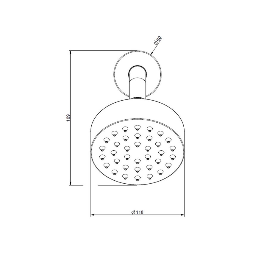 Immagine di Gessi ANELLO soffione anticalcare a parete, Ø 11.8 cm, finitura cromo 63354#031