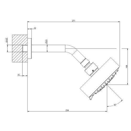 Immagine di Gessi ANELLO soffione anticalcare a parete orientabile Ø 12.9 cm, multifunzione, finitura cromo 63356#031