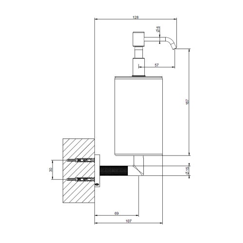 Immagine di Gessi ANELLO porta dispenser a parete colore nero, finitura cromo 63714#031
