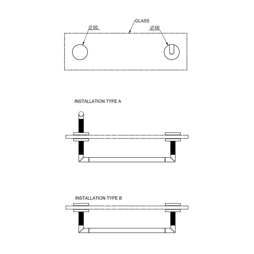 Immagine di Gessi ANELLO maniglia e portasalvietta per vetro 30 cm, finitura cromo 63824#031