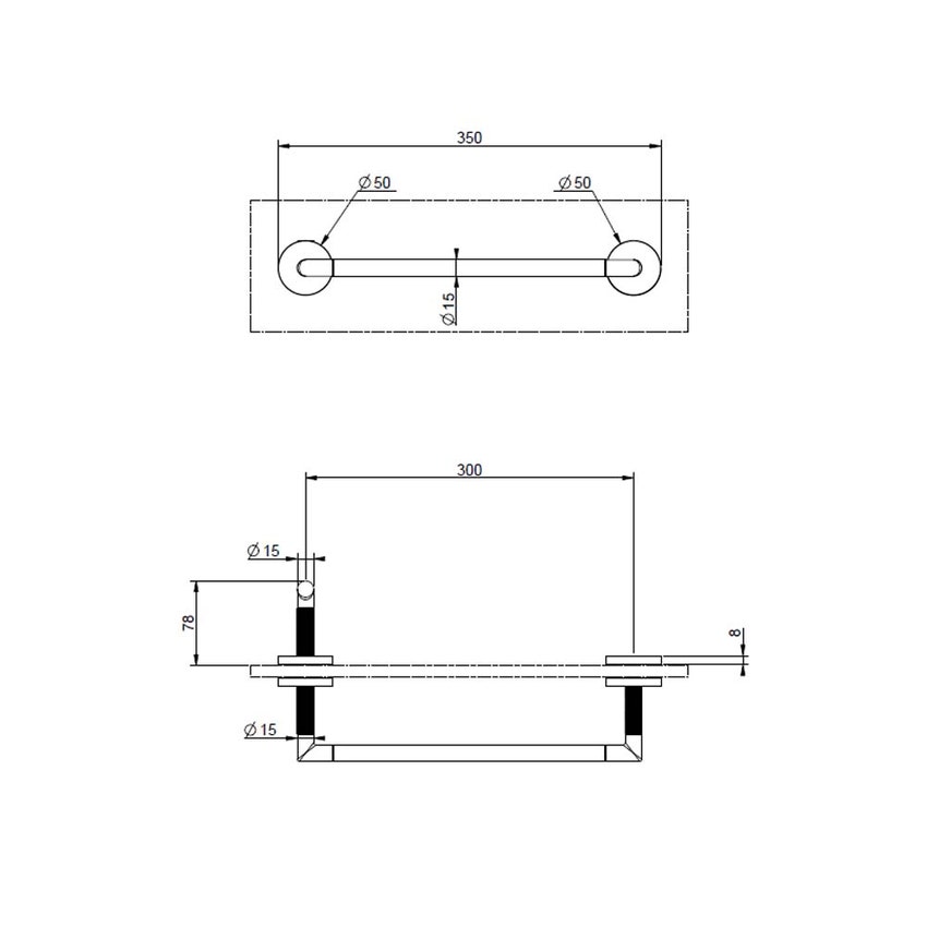 Immagine di Gessi ANELLO maniglia e portasalvietta per vetro 30 cm, finitura cromo 63824#031
