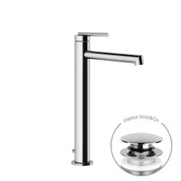 Immagine di Gessi INGRANAGGIO miscelatore lavabo H.33 cm, con piletta Stop&Go e flessibili di collegamento, finitura cromo 63505#031