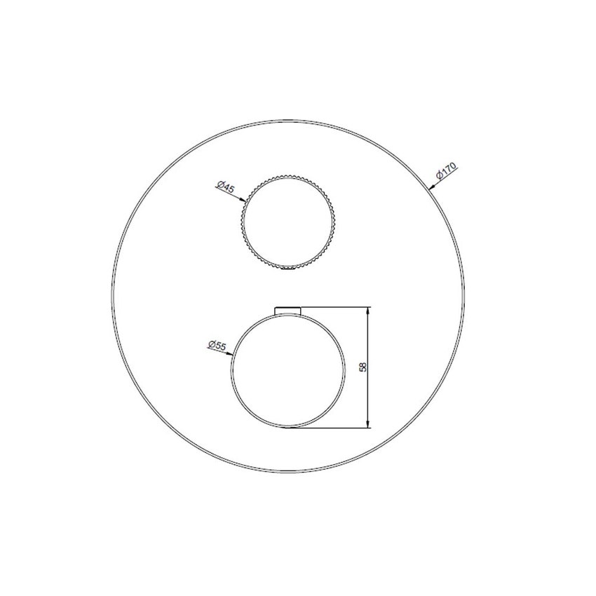 Immagine di Gessi INGRANAGGIO parte esterna miscelatore termostatico 2 vie, finitura cromo 63141#031