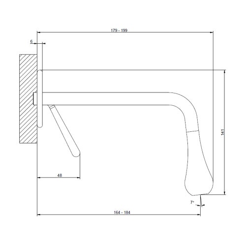 Immagine di Gessi GOCCIA parte esterna miscelatore a parete bocca corta, finitura cromo 33084#031