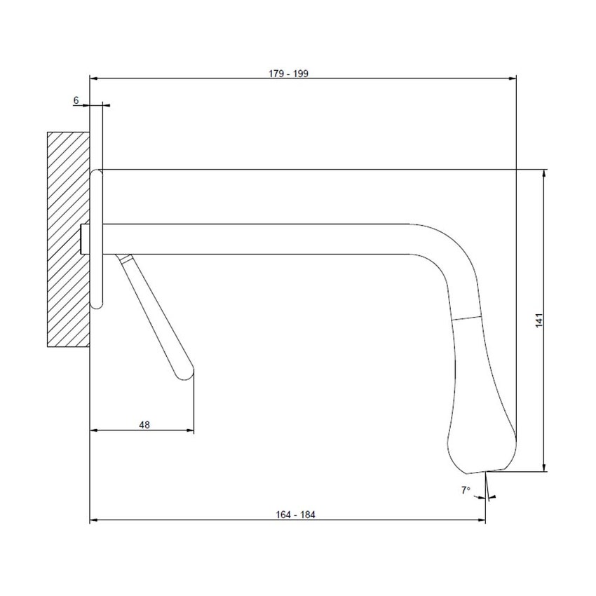 Immagine di Gessi GOCCIA parte esterna miscelatore a parete bocca corta, finitura cromo 33084#031