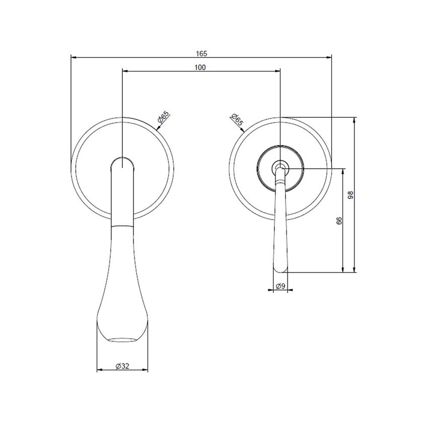 Immagine di Gessi GOCCIA parte esterna miscelatore a parete bocca corta, finitura cromo 33084#031