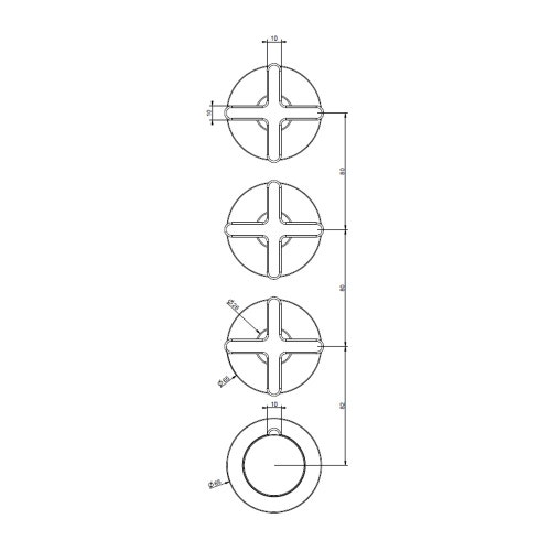 Immagine di Gessi INCISO miscelatore termostatico a parete 3 uscite indipendenti. Installazione verticale/orizzontale, finitura cromo 58436#031