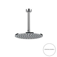 Immagine di Gessi SHOWER soffione anticalcare a soffitto, braccio con altezza personalizzabile, finitura warm bronze brushed PVD 59159#726