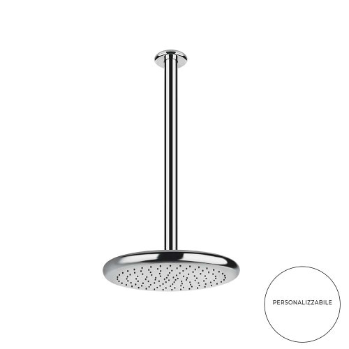 Immagine di Gessi GOCCIA soffione anticalcare per doccia, a soffitto, orientabile e con altezza del braccio personalizzabile, Ø 33 cm, finitura cromo 33768#031