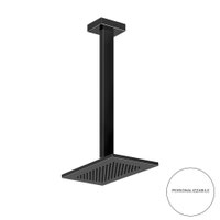Immagine di Gessi RETTANGOLO soffione anticalcare a soffitto, braccio altezza personalizzabile, finitura black metal PVD 20150#706