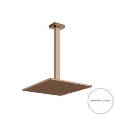 Immagine di Gessi RETTANGOLO soffione anticalcare a soffitto, braccio altezza personalizzabile, finitura copper PVD 15199#030