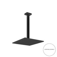 Immagine di Gessi RETTANGOLO soffione anticalcare a soffitto, braccio altezza personalizzabile, finitura black metal PVD 15199#706