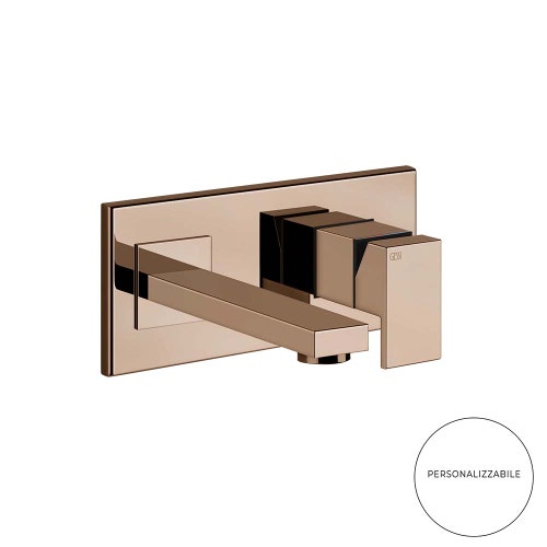 Immagine di Gessi RETTANGOLO miscelatore a parete, bocca lunghezza personalizzabile, senza scarico, finitura copper PVD 44834#030