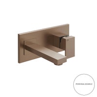 Immagine di Gessi RETTANGOLO miscelatore a parete, bocca lunghezza personalizzabile, senza scarico, finitura copper brushed PVD 44834#708