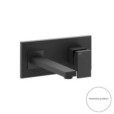 Immagine di Gessi RETTANGOLO miscelatore a parete, bocca lunghezza personalizzabile, senza scarico, colore nero finitura opaco 44834#299