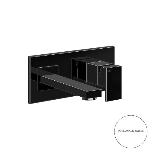 Immagine di Gessi RETTANGOLO miscelatore a parete, bocca lunghezza personalizzabile, senza scarico, finitura black metal PVD 44834#706