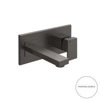 Immagine di Gessi RETTANGOLO miscelatore a parete, bocca lunghezza personalizzabile, senza scarico, finitura black metal brushed PVD 44834#707