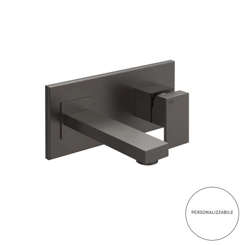 Immagine di Gessi RETTANGOLO miscelatore a parete, bocca lunghezza personalizzabile, senza scarico, finitura black metal brushed PVD 44834#707