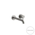 Immagine di Gessi 316 INTRECCIO miscelatore lavabo a parete bocca lunghezza personalizzabile senza scarico, finitura steel brushed 54189#239