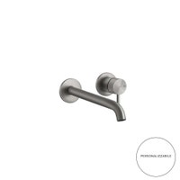 Immagine di Gessi 316 INTRECCIO miscelatore lavabo a parete bocca lunghezza personalizzabile senza scarico, finitura steel brushed 54189#239