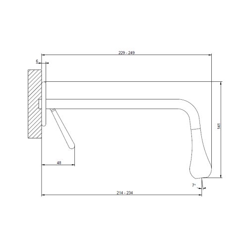 Immagine di Gessi GOCCIA parte esterna miscelatore a parete bocca lunga, finitura cromo 33086#031