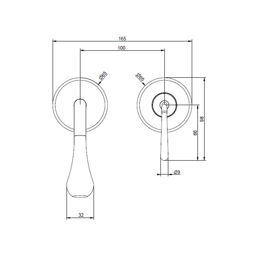 Immagine di Gessi GOCCIA parte esterna miscelatore a parete bocca lunga, finitura cromo 33086#031