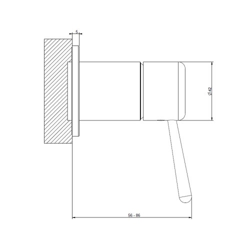 Immagine di Gessi GOCCIA parte esterna miscelatore a parete 1 via, finitura cromo 33019#031